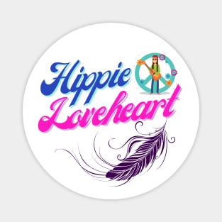 Hippie Loveheart, hippie style, make love not war, hippie lover Magnet